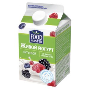Йогурт питьевой ʺФудМастерʺ лесные ягоды 2%, 0,45 кг