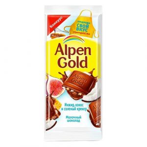 Шоколад "Alpen Gold" кокос, инжир и сол крекер 85гр