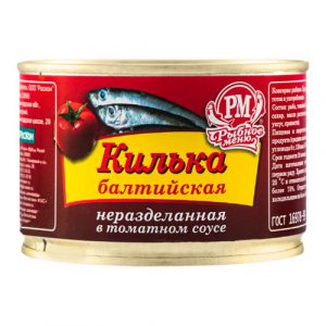 Килька "Рыбное меню" балтийская в томат соус 250г