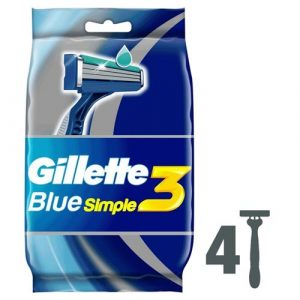 Одноразовый станок для брить "Gillette 3 Blue simple" 4шт