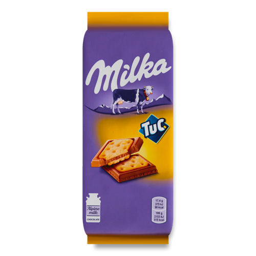 Шоколад “Milka” крекер Tuc, 87гр