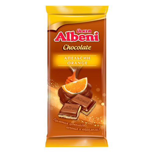Шоколад “Albeni” карамель-апельсин, 85гр